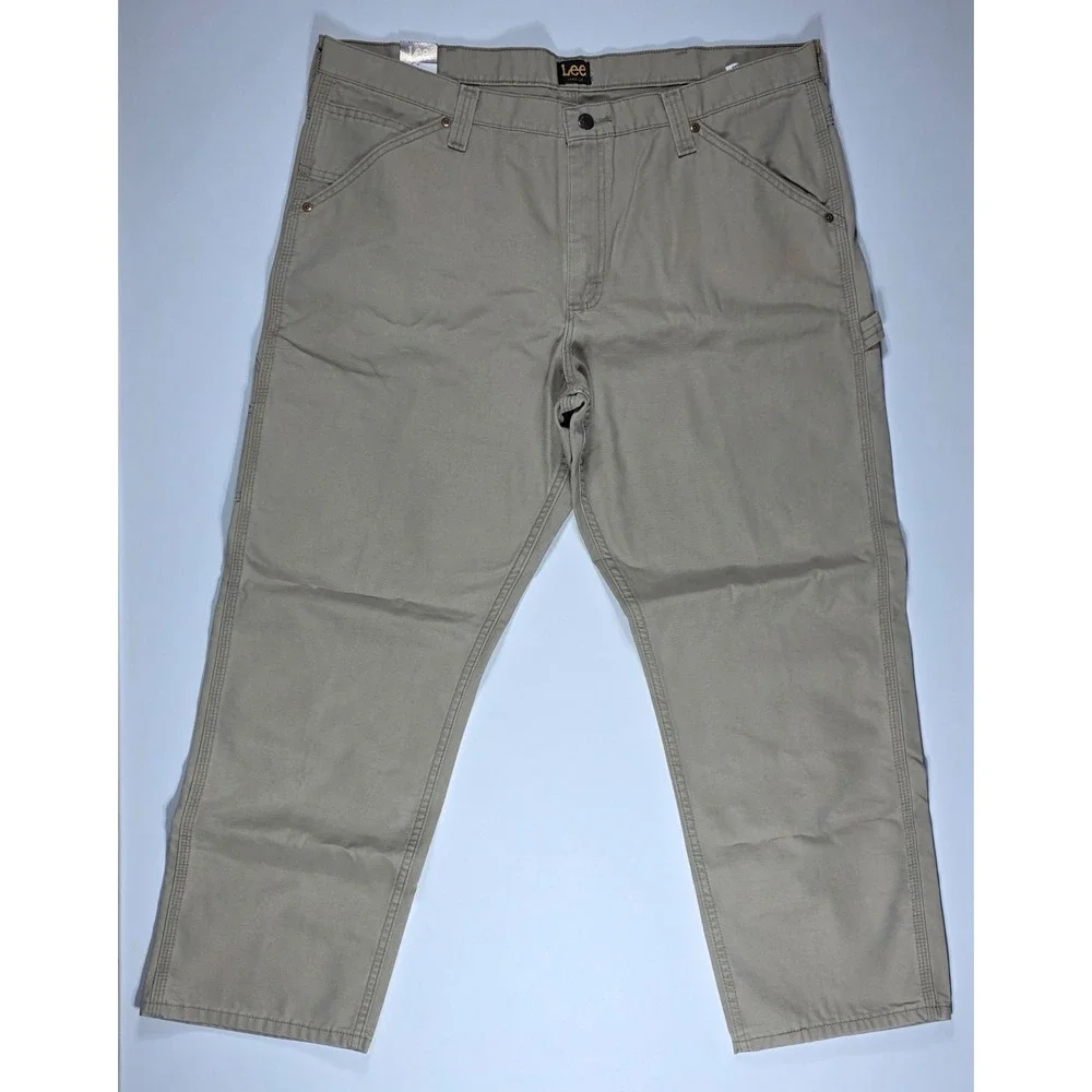 Lee Men's Carpenter Pants Loose Fit Straight Leg Khaki Tan 40x30 NWT